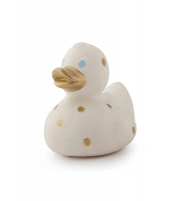 Elvis the Duck for Bathing & Teething - Gold Dots