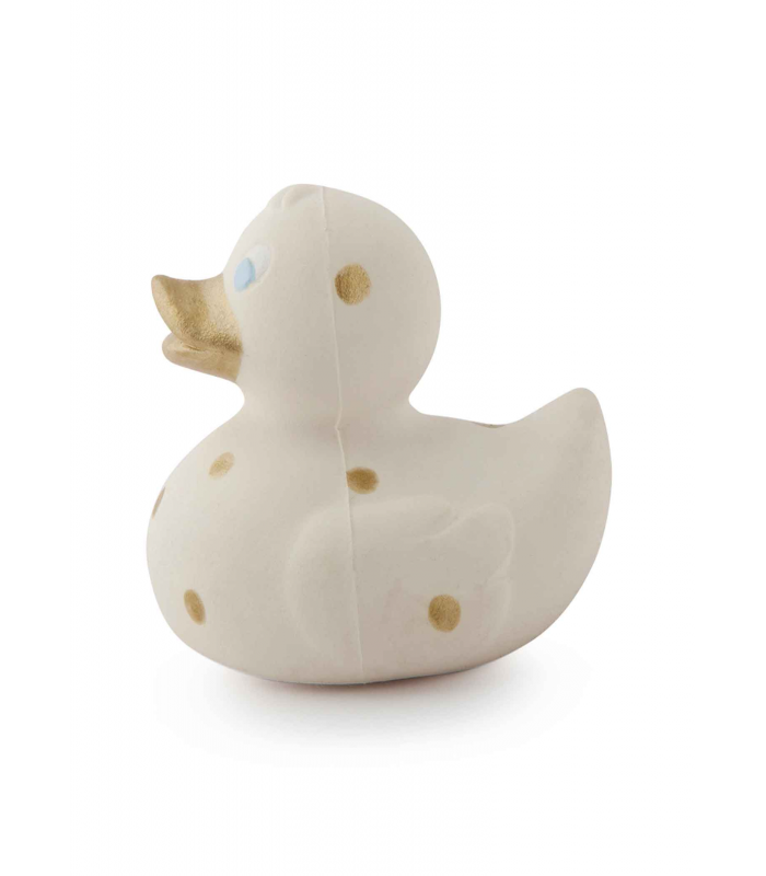 Elvis the Duck for Bathing & Teething - Gold Dots